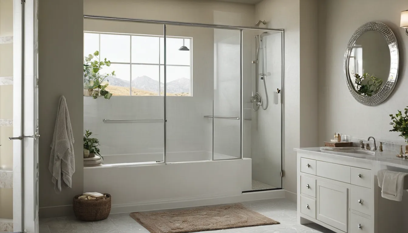 A bright, accessible walk-in shower with a low threshold in a Joliet home bathroom